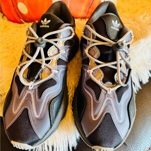 Adidas Black and Silver Athletic Shoes